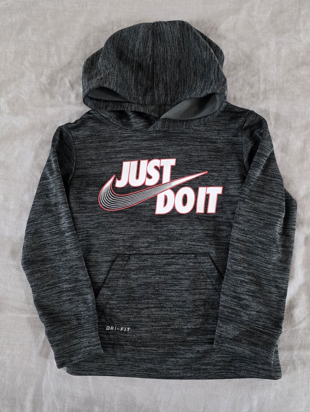Nike Boys Dri-Fit Gray Hoodie Just Do IT Logo XS-4